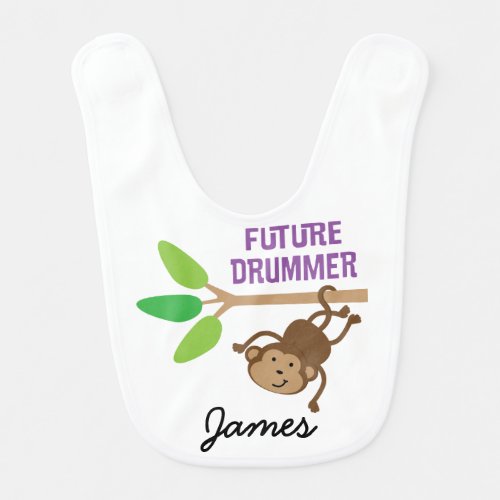 Future Drummer Personalized Baby Bib