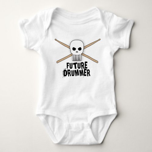Future Drummer Skull Rocker Infant Baby Bodysuit