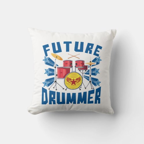 Future Drummer Throw Pillow
