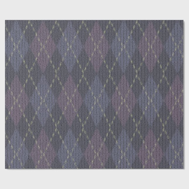 Future Dusk Argyle Christmas  Wrapping Paper (Flat)