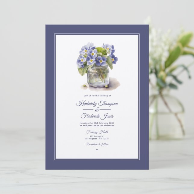 Future Dusk Common Evening Primrose Floral Wedding Invitation (Standing Front)