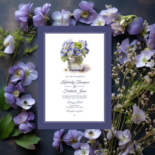 Future Dusk Common Evening Primrose Floral Wedding Invitation