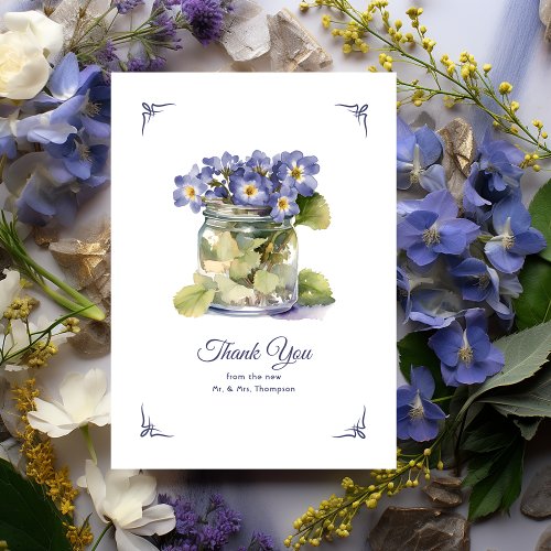Future Dusk Common Evening Primrose Floral Wedding Thank You Card