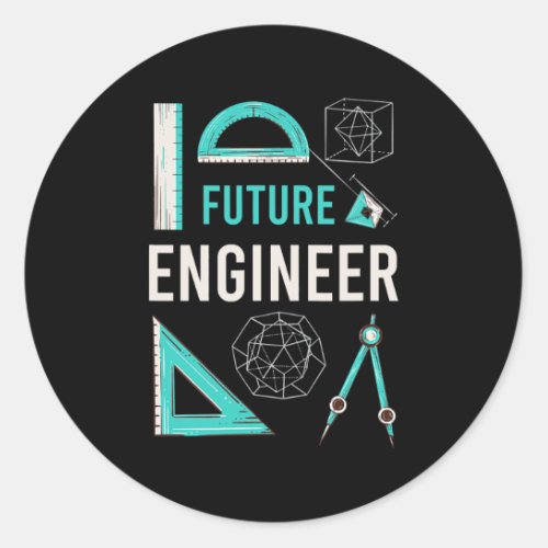 Future Engineer Apparel Engineering Students Men Classic Round Sticker