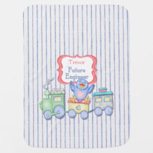 Future Engineer Bluebird Train - Boy Baby Blanket