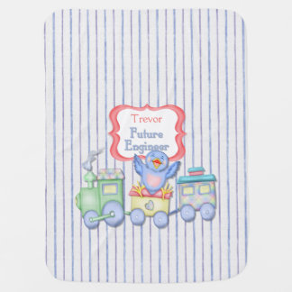 Future Engineer Bluebird Train - Boy Baby Blanket