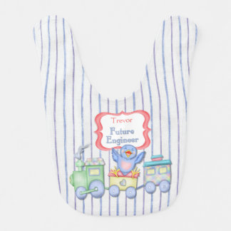 Future Engineer Bluebird Train - Boy Bib