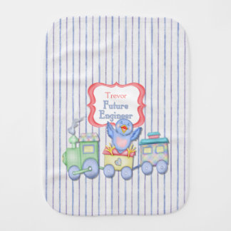 Future Engineer Bluebird Train - Boy Burp Cloth