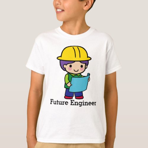 Future Engineer boy in yellow hardhat T_Shirt