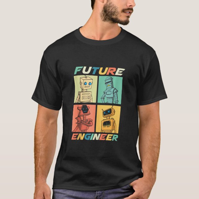 Future Engineer Costume Robot Robotics Adults & Ki T-Shirt (Front)