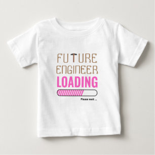 Future Engineer Loading Funny Personalized Unisex Baby T-Shirt