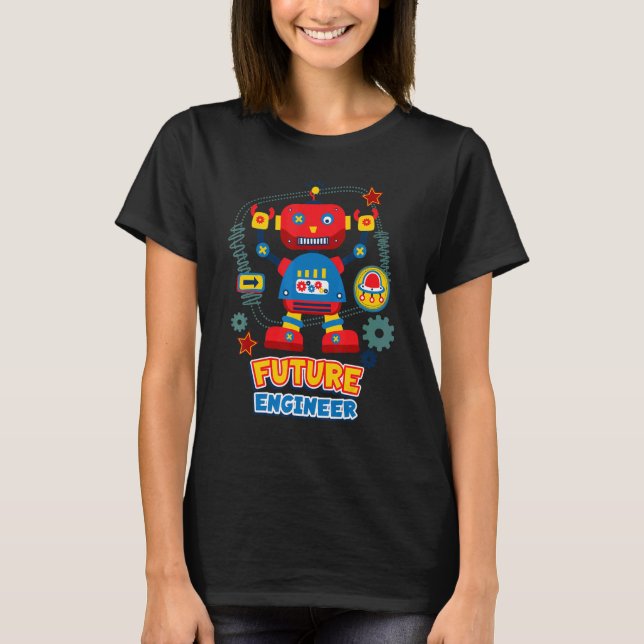 Future Engineer Robotics Engineering Kid Robot T-Shirt (Front)