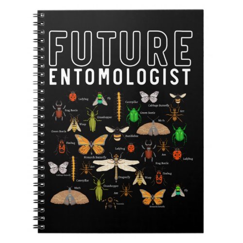 Future Entomologist Boys Girls Insect Bug Types Notebook