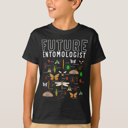 Future Entomologist Boys Girls Insect Bug Types T_Shirt