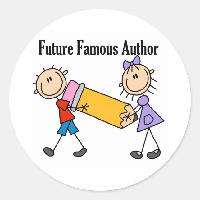 Future Famous Author Classic Round Sticker (Front)