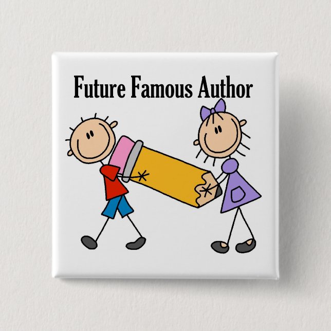 Future Famous Author Pinback Button (Front)