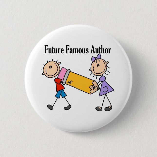 Future Famous Author Pinback Button (Front)