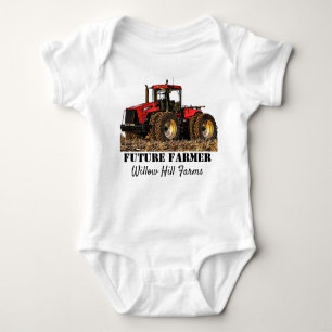Future Farmer Tractor Farm Name Custom Equipment Baby Bodysuit