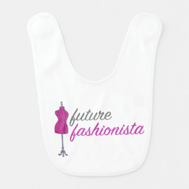Future Fashionista Pink Sewing Mannequin Dressform Bib (Front)