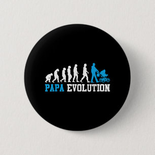 Future Father Papa Evolution Funny Fatherhood Button