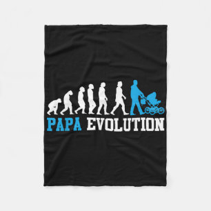 Future Father Papa Evolution Funny Fatherhood Fleece Blanket
