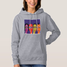 "Future Femme Vibe" Neon Portrait Hoodie