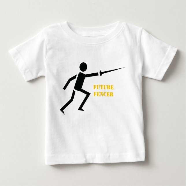 Future fencer black silhouette fencing custom baby T-Shirt (Front)