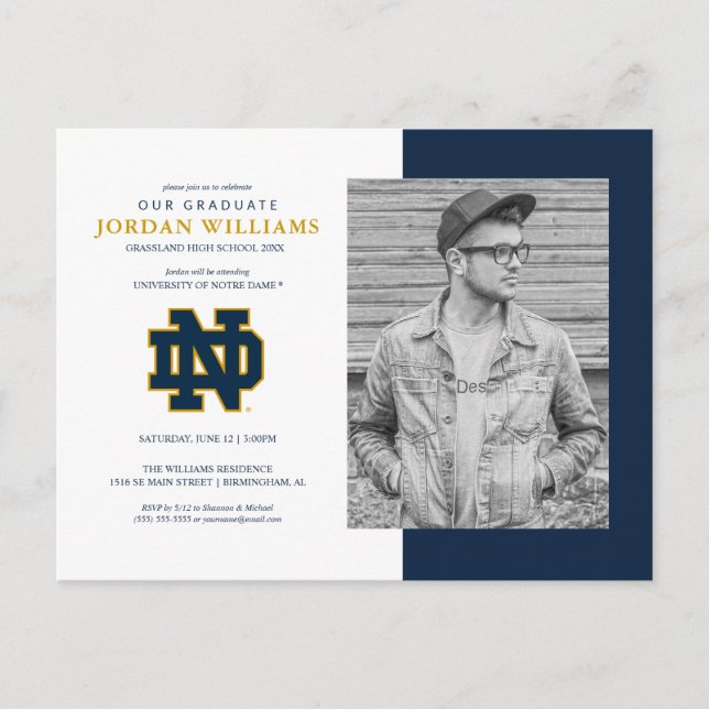 Future Fighting Irish Grad Announcement Postcard (Front)