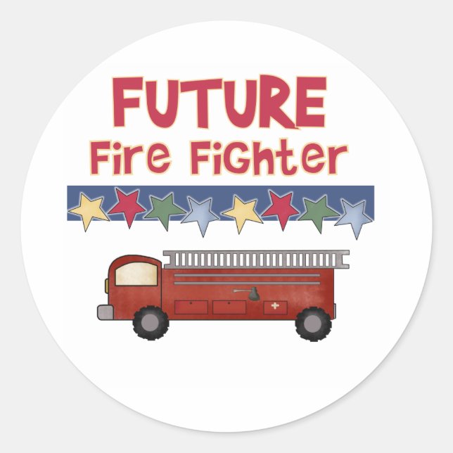 Future Firefighter Classic Round Sticker (Front)