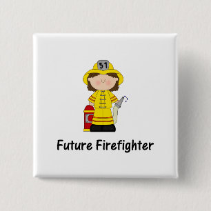 future firefighter (girl) pinback button