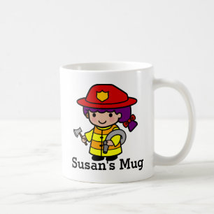 Future Firefighter Girl with Axe and Hose Coffee Mug