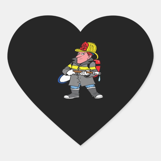 Future Firefighter Hose Jacket & Helmet Rescue Heart Sticker (Front)