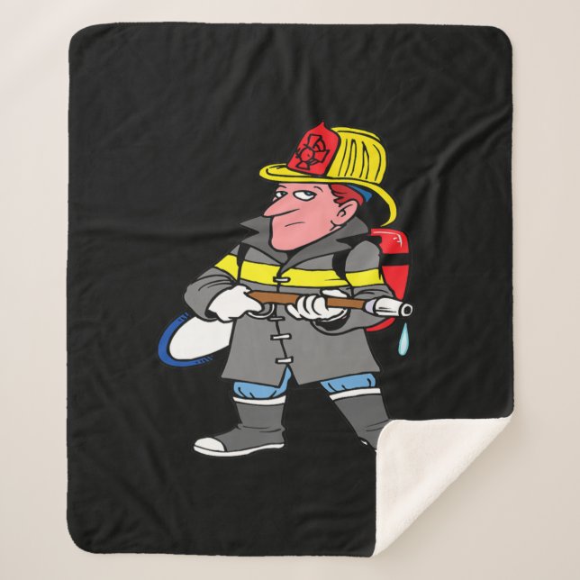 Future Firefighter Hose Jacket & Helmet Rescue Sherpa Blanket (Front)