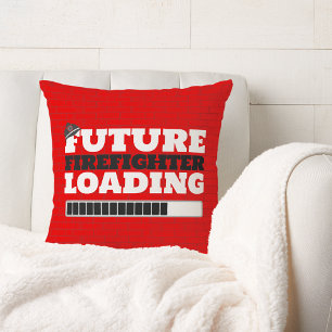 Future Firefighter Loading Brick Firetruck Décor Throw Pillow