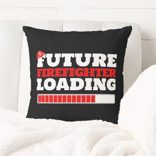 Future Firefighter Loading Firetruck Décor Throw Pillow