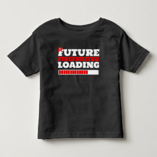 Future Firefighter Loading Kids Black T-shirt
