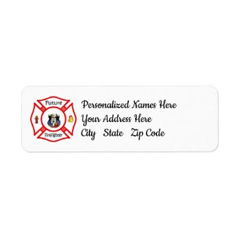 Future Firefighter Red Maltese Label by bonfirefirefighters at Zazzle