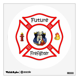 Future Firefighter Red Maltese Wall Sticker