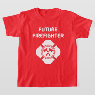 Future firefighter with fire department white text T-Shirt