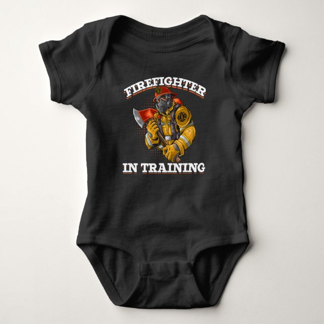 Future Fireman Cool Boys and Girls Firefighter Baby Bodysuit (Front)