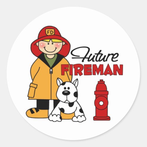 Future Fireman Firefighter Childrens Gifts Classic Round Sticker