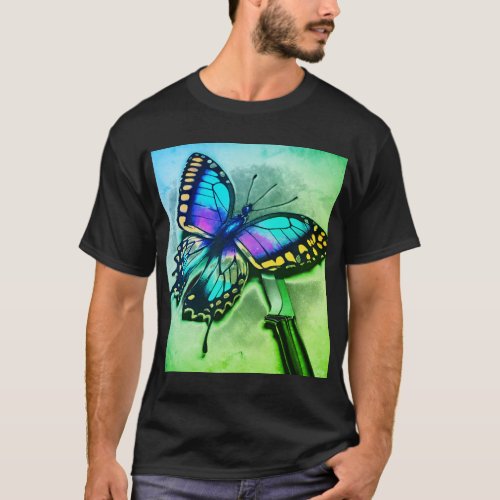 Future Flutter Butterfly in Space T_Shirt Designs