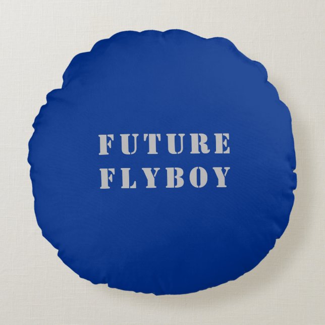 Future Flyboy Military Round Pillow (Front)