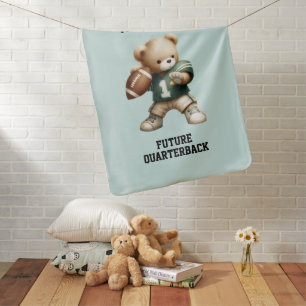 Future Football Player Teddy Bear Baby Blanket