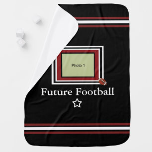 Future Football Star Baby Blanket- Black/Maroon Stroller Blanket