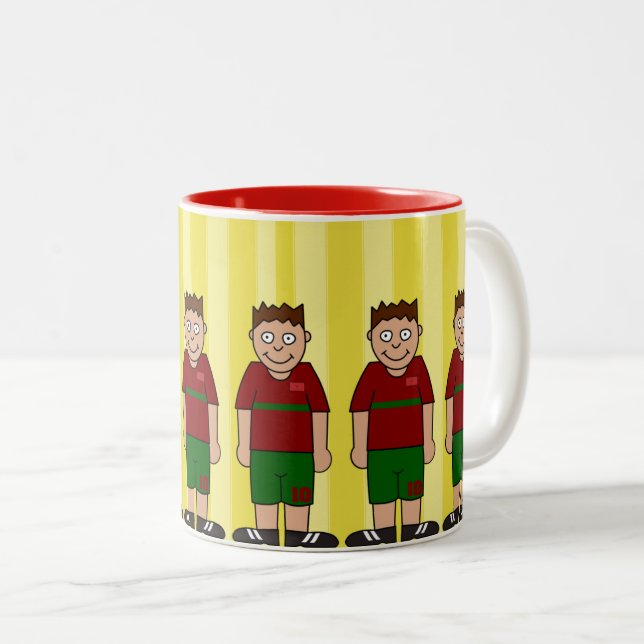 Future Football Star: Kid’s Love for the Game  Two-Tone Coffee Mug (Front Right)