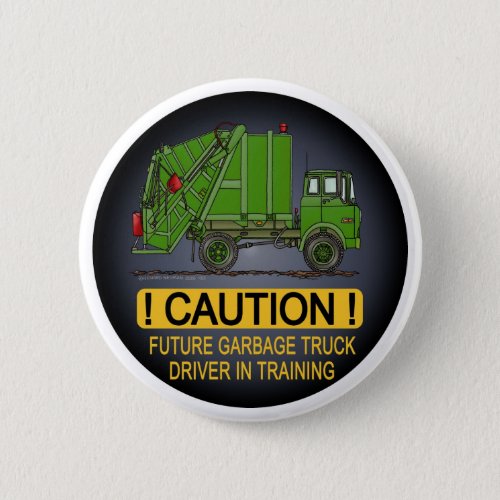 Future Garbage Truck Green Driver Button Pin