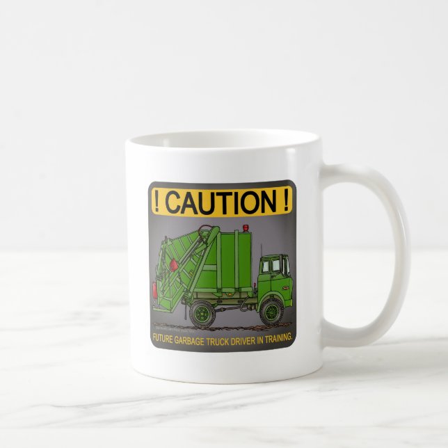 Future Garbage Truck Green Driver Coffee Mug (Right)