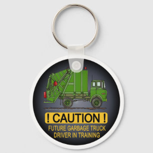 Future Garbage Truck Green Driver Key Chain