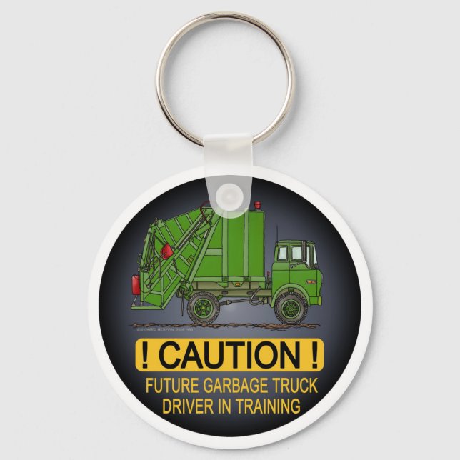 Future Garbage Truck Green Driver Key Chain (Front)